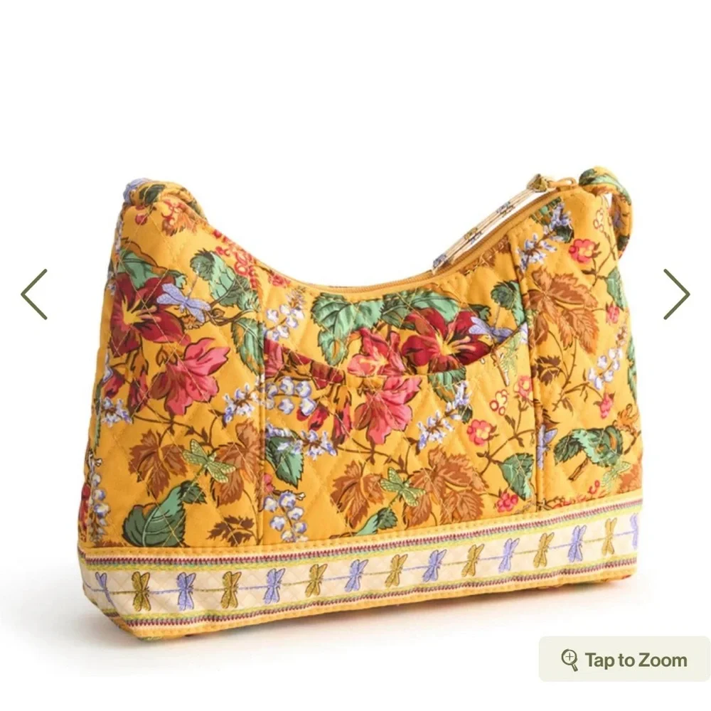 Vera Bradley Yellow Floral Quilted Shoulder Bag - Picture 3 of 4